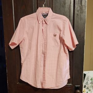 American Living Pink Checkered Button Down Shirt